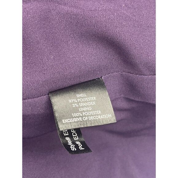 Ellen Tracy Purple Sleeveless Asymmetrical Neckline Dress Size 6 - Picture 11 of 13